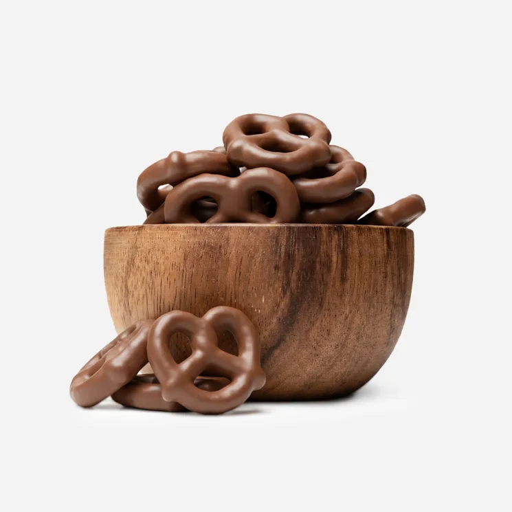 Bezglutenowe precle w czekoladzie mlecznej