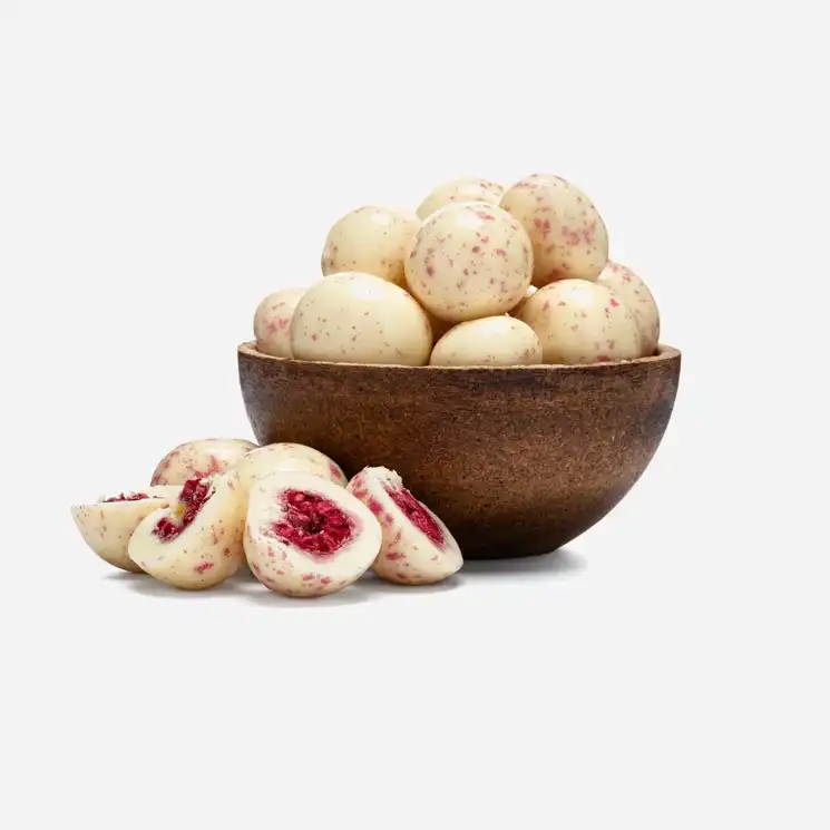 Liofilizowane maliny w czekoladzie jogurtowej