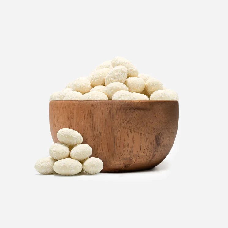 Migdały w białej czekoladzie z kokosem